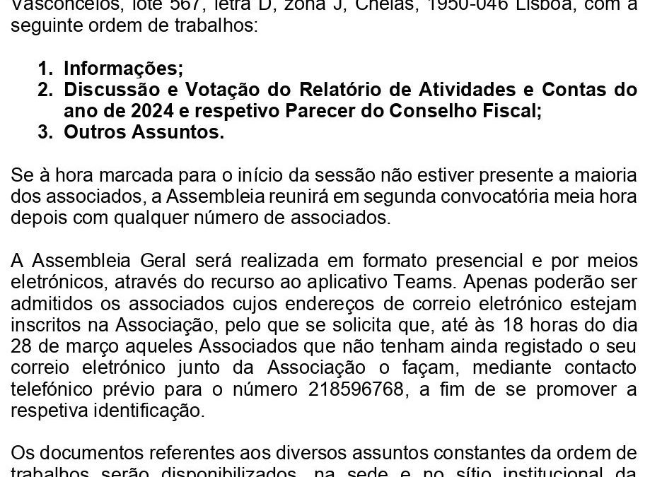 Assembleia Geral | 31/03/2025